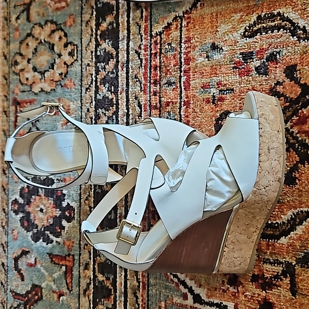 Jimmy Choo Sandals 38 - Cream and Brown